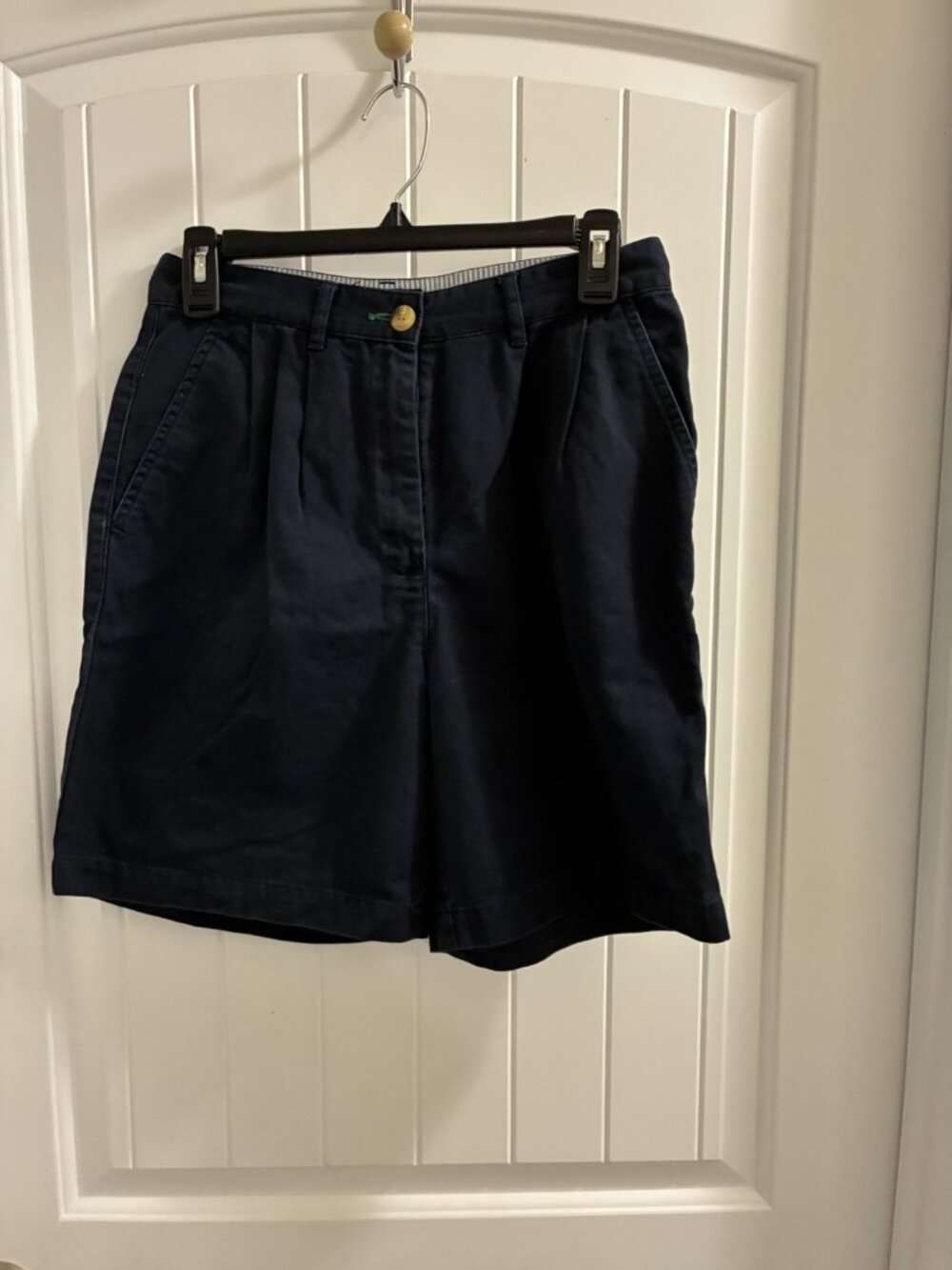 Tommy Hilfiger Pleated Chino Shorts In Navy Size 6 Preowned